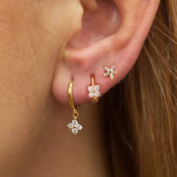 Isha Mini Floral Hoop Earrings